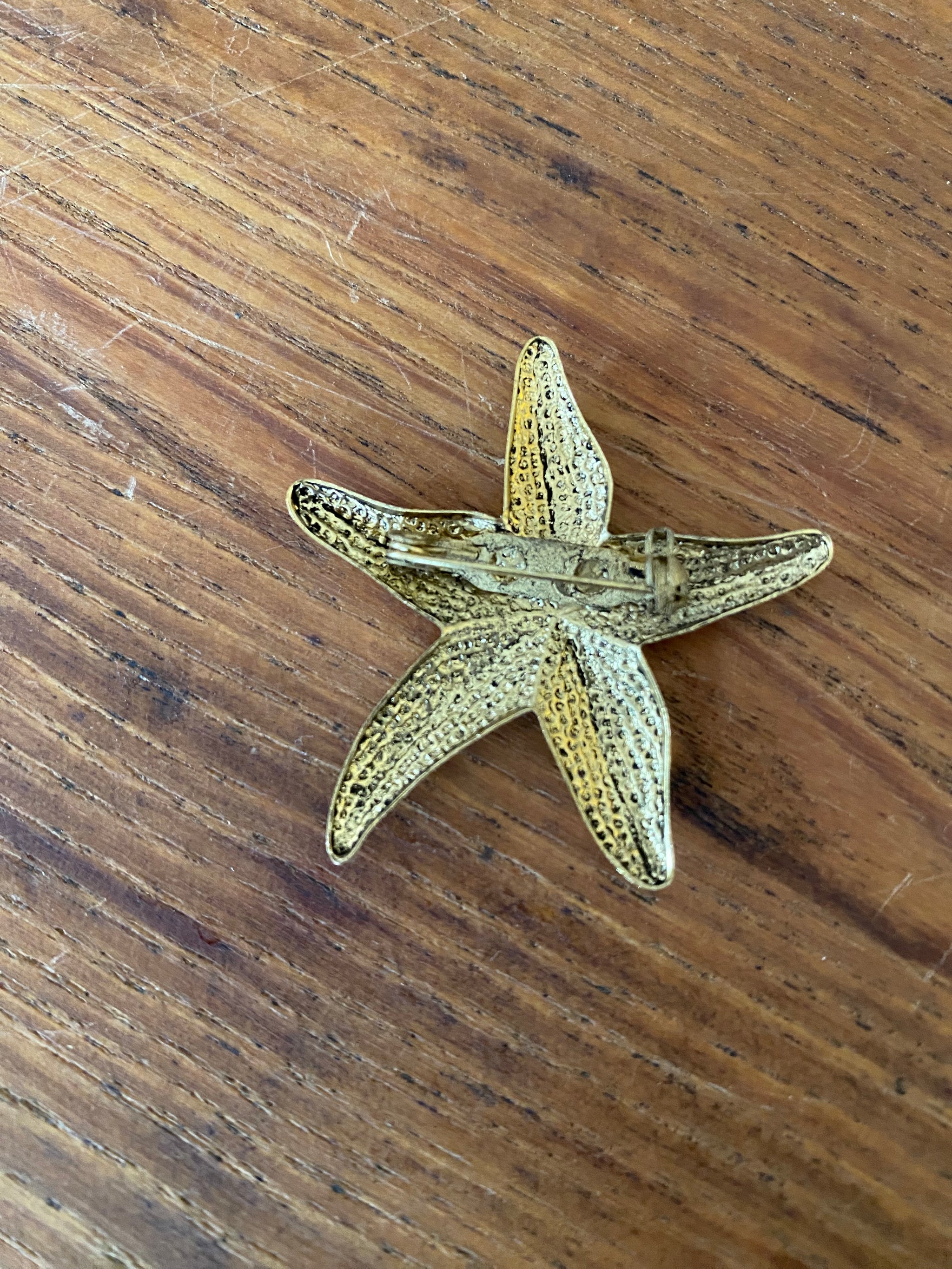 Broche étoile De Mer Avec Sertissage Brillant - Bijou Fantaisie Occasion, Sans Marque